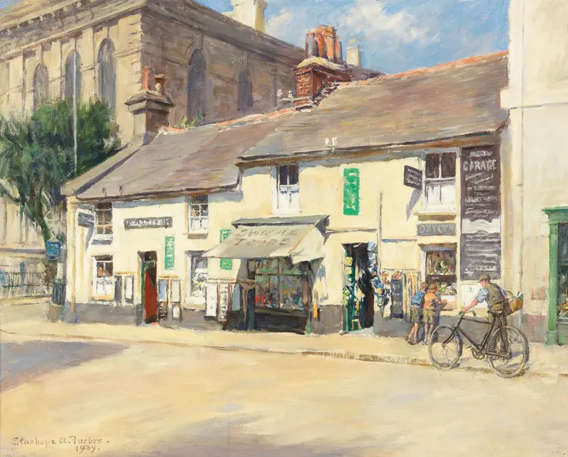 An old quarter of Penzance, oil painting by Stanhope Alexander Forbes