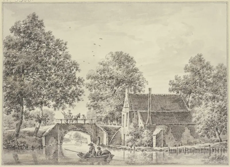 De Gheynbrugge bei Utrecht by Paulus van Liender, oil on canvas, depicting a tranquil river landscape