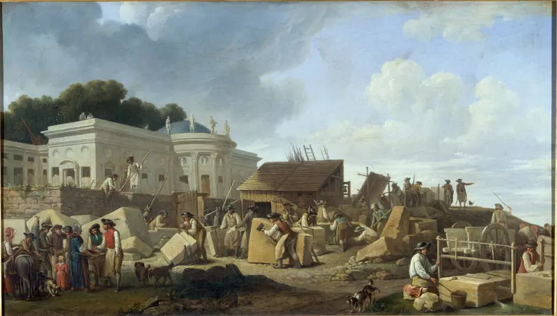 Engraving of L’hôtel de Salm under construction by Unknown Artist