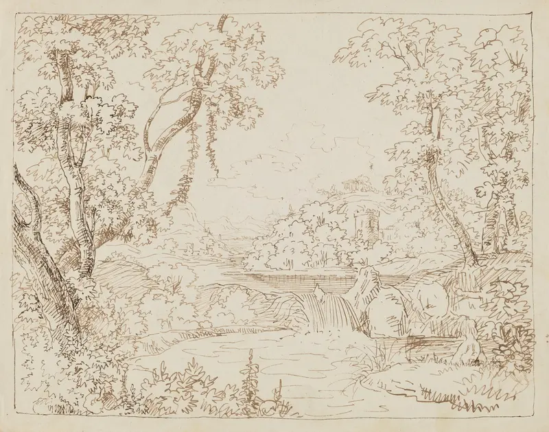 Landscape with Trees by the River, oil painting by Arthur Blaschnik