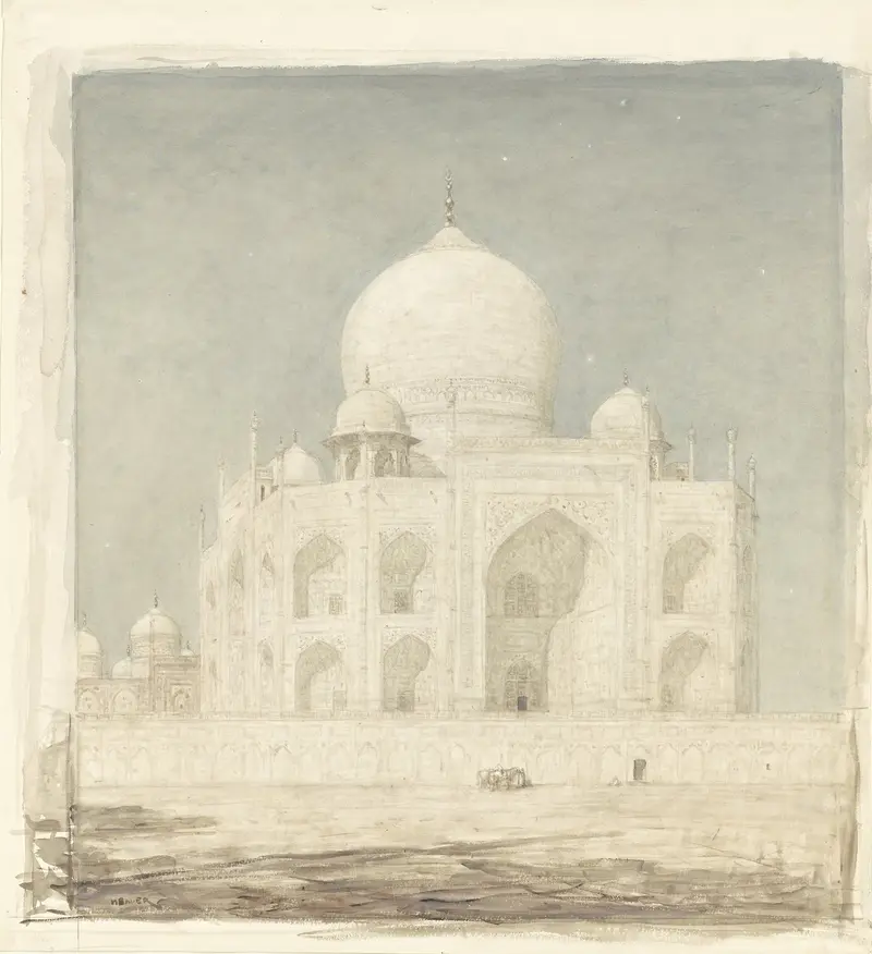 Mughal architecture of Taj Mahal by Marius Bauer, oil painting