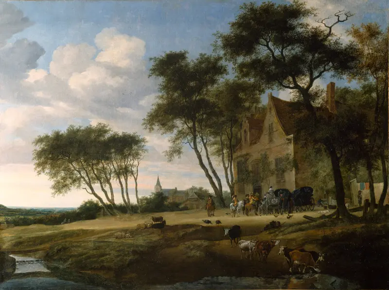 Landscape with trees and river, oil on canvas by Salomon van Ruysdael