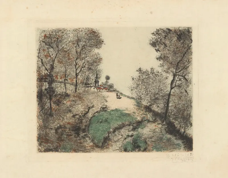 La route abandonnée, oil on canvas by Jean François Raffaëlli, showing a deserted road with soft light.