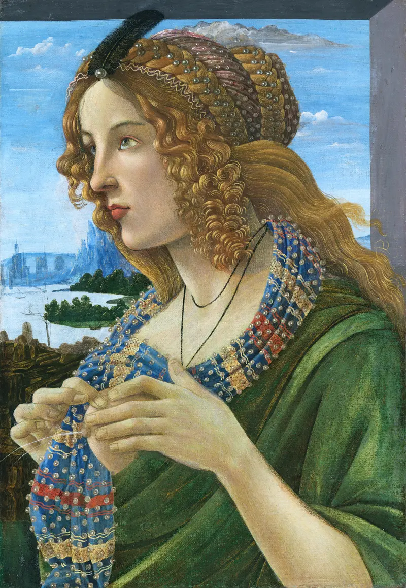 Sandro Botticelli's painting depicting Simonetta Vespucci as the nursing Virgin Mary.