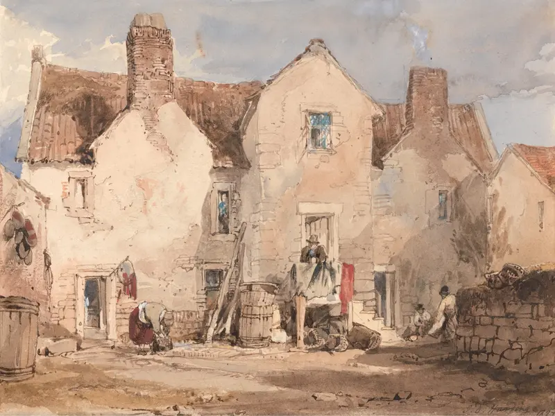 Fishermen’s Houses at Sculcoats, watercolor on paper by James Duffield Harding
