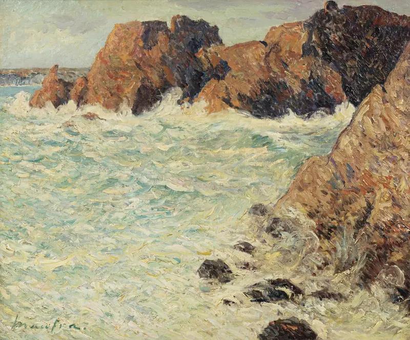 Landscape with cliffs and sea, oil painting by Maxime Maufra