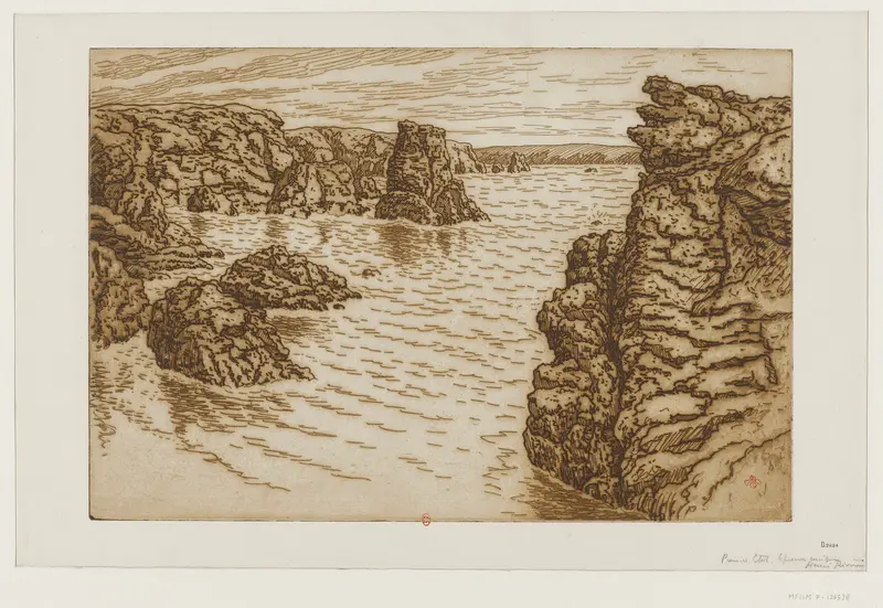 Henri Rivière's painting captures the serene beauty of Belle-Isle's coastline.