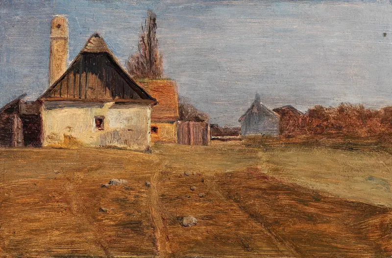 A Scene in Mannswörth on the Danube, oil on canvas by Tina Blau