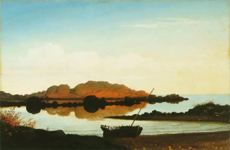 Marine scene of Brace’s Rock, Brace’s Cove by Fitz Henry Lane, oil on canvas