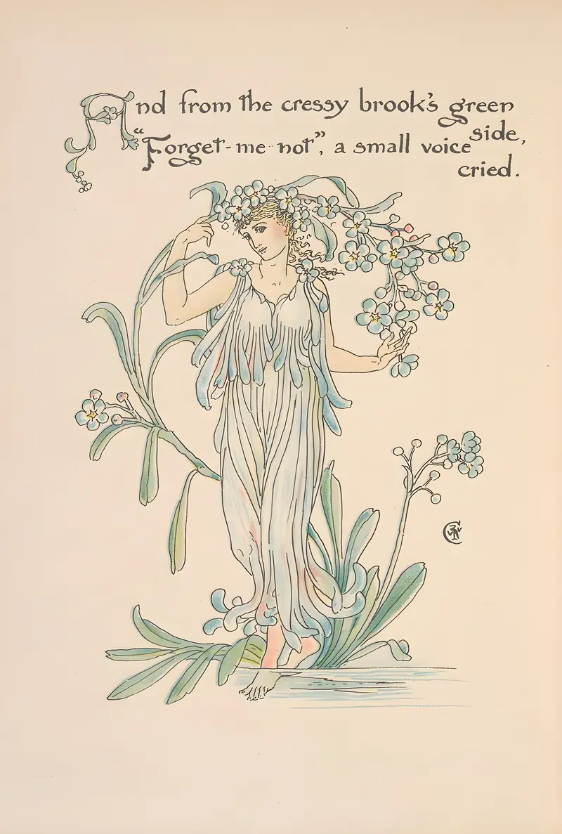 A vibrant floral composition by Walter Crane.