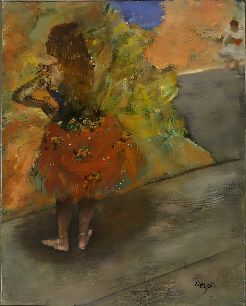 Ballet Dancer by Hilaire-Germain-Edgar Degas, oil on canvas, featuring a dancer in a tutu.