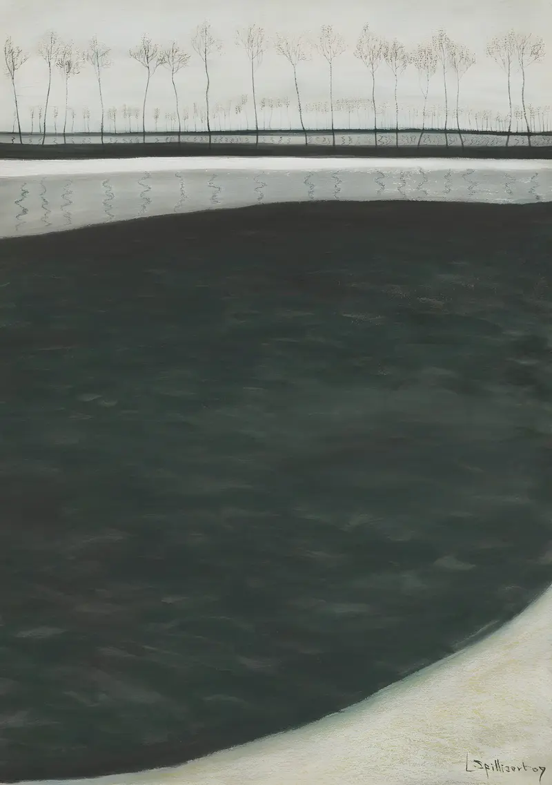 Léon Spilliaert's 'Het kanaal' captures a serene marine scene with a unique color palette.