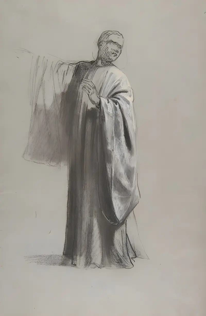 Drapery Study for a Cleric by Isidore Pils showcases intricate fabric folds.