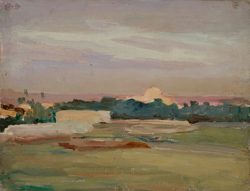 The Sirocco by Jan Ciągliński, oil on canvas depicting swirling clouds and a chaotic landscape.