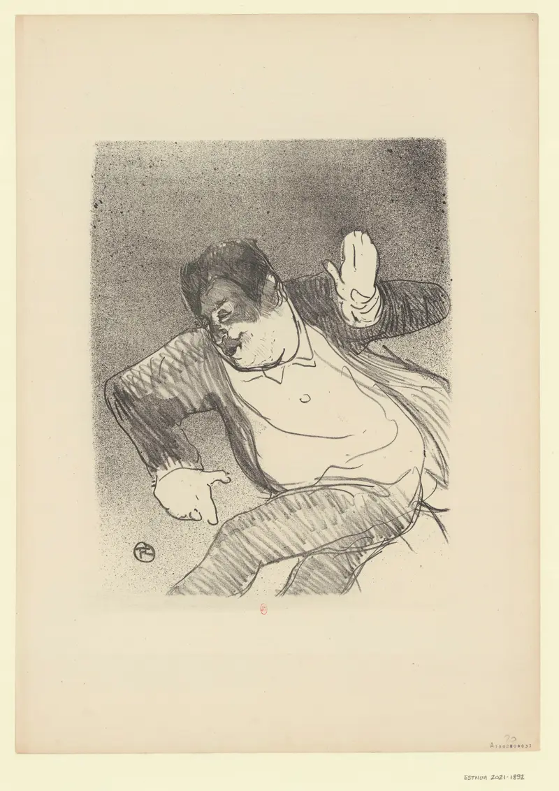 Henri de Toulouse-Lautrec's painting captures a lively scene at a Parisian casino.