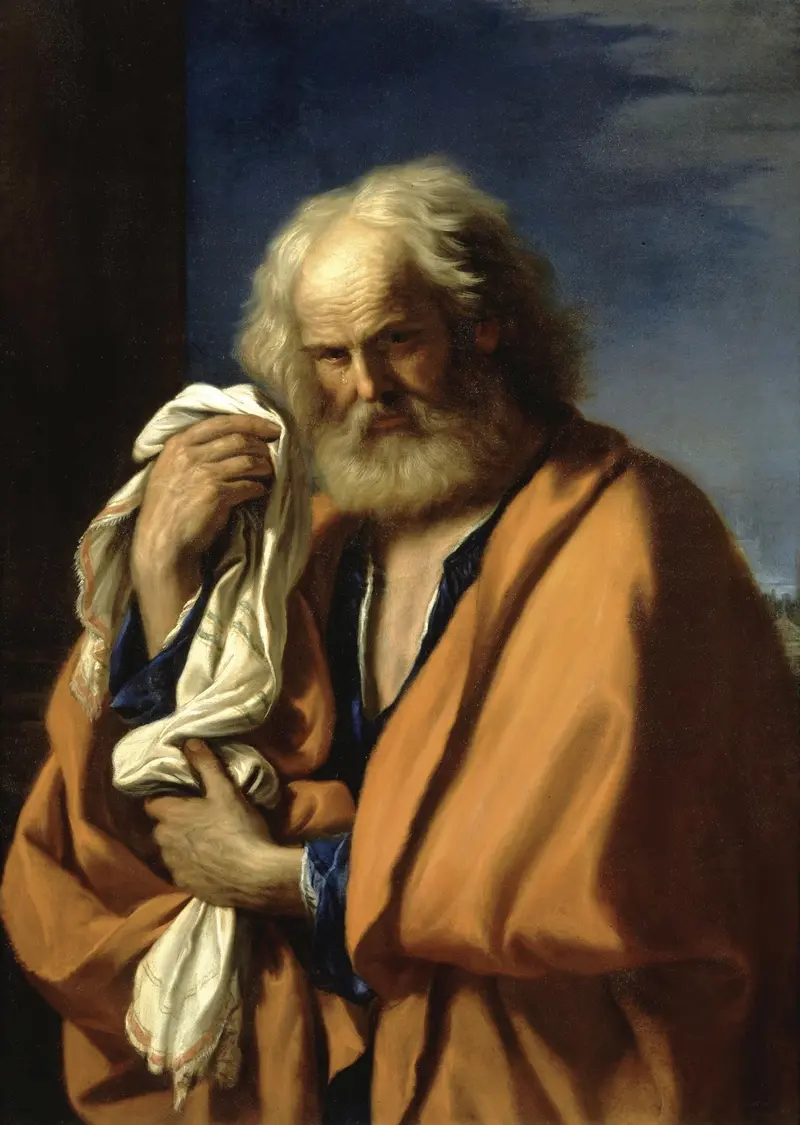 Guercino's 'Saint Peter Penitent' captures a moment of deep reflection and repentance.