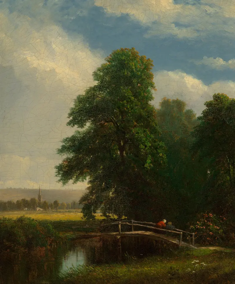 Landscape of The Darent River, Kent, England by Sanford Robinson Gifford, oil painting