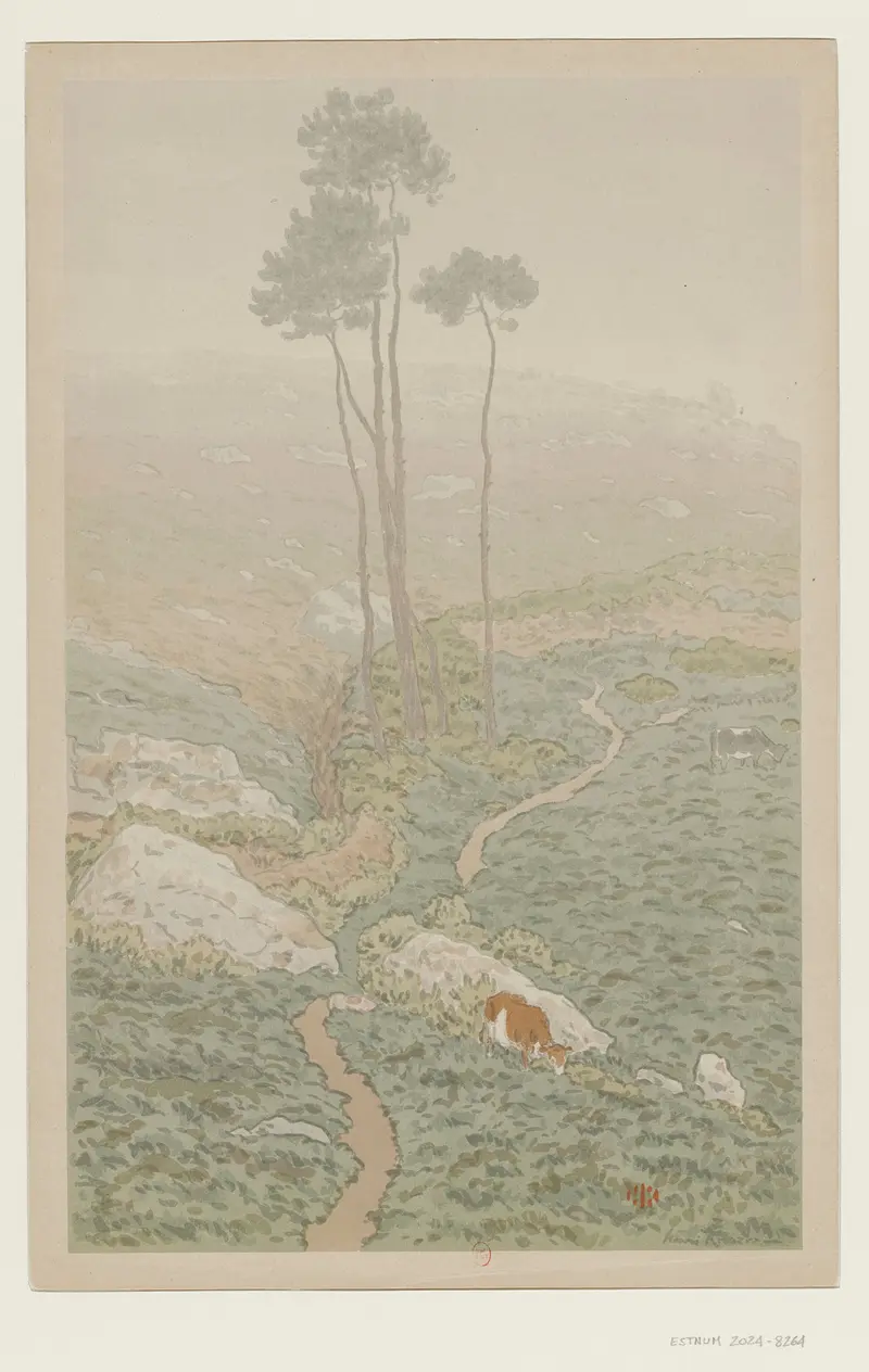 Henri Rivière's 'Matin de brume' captures a misty morning landscape.