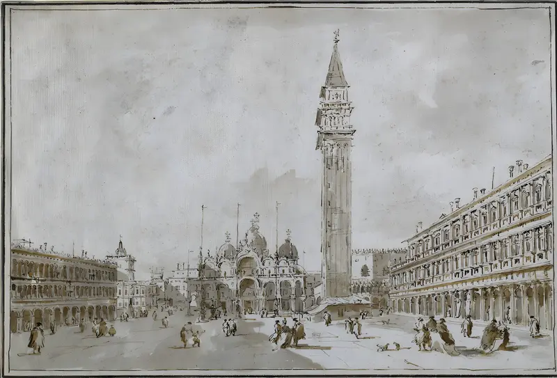 Francesco Guardi's 'Piazza San Marco, Venice' captures the lively atmosphere of Venice's iconic square.