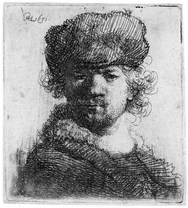 Rembrandt's self-portrait showcases his mastery of light and shadow.