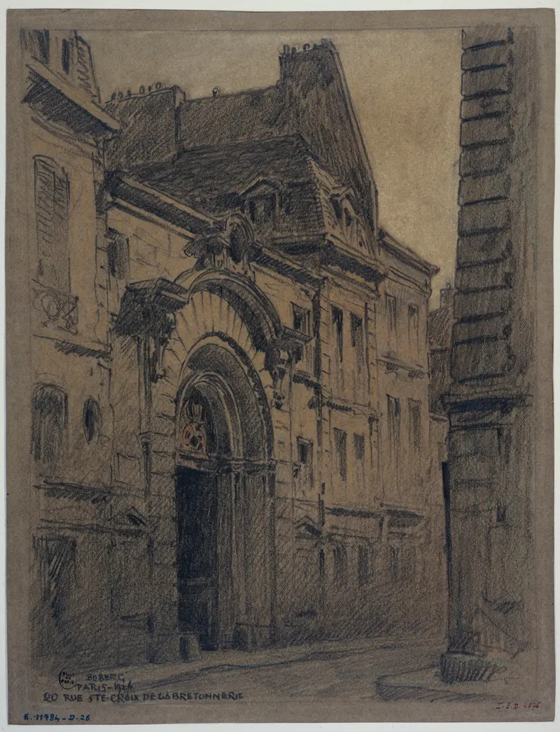 Facade of La maison nº 20 rue Sainte-Croix de la Bretonnerie by Ferdinand Boberg, medium unknown.