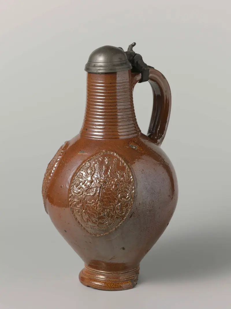 Ceramic jug featuring heraldic arms by unknown artist