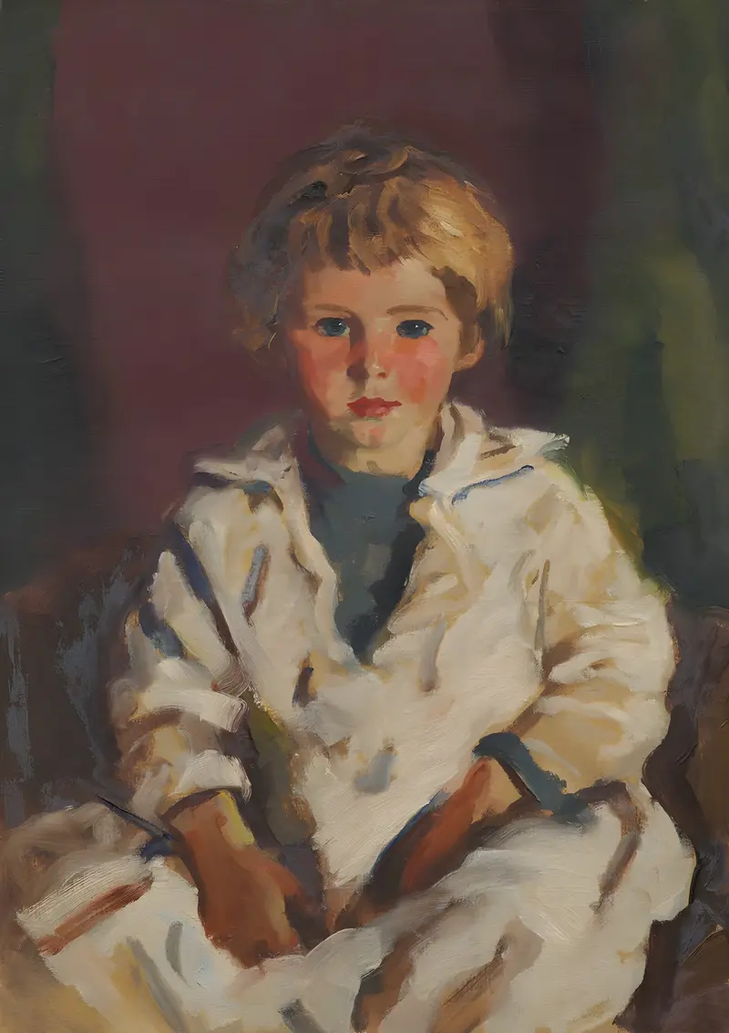 A portrait of a young girl by Robert Henri, showcasing her innocence and charm.