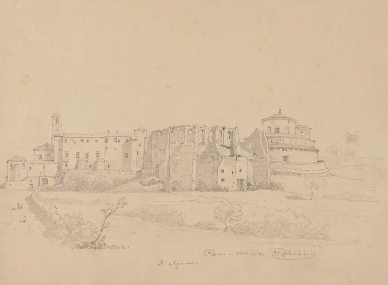 Mausoleum of Santa Costanza in Rome, oil painting by Arthur Blaschnik