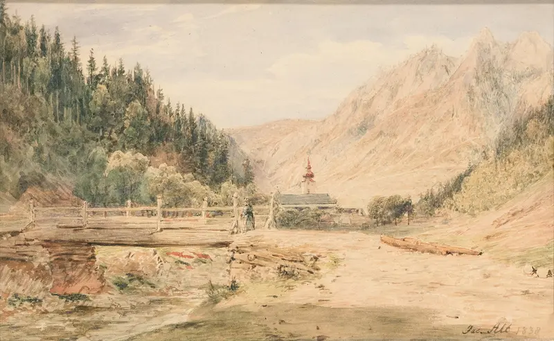 Das Rothe Kloster in der Zips by Jakob Alt, oil on canvas depicting a monastery landscape.