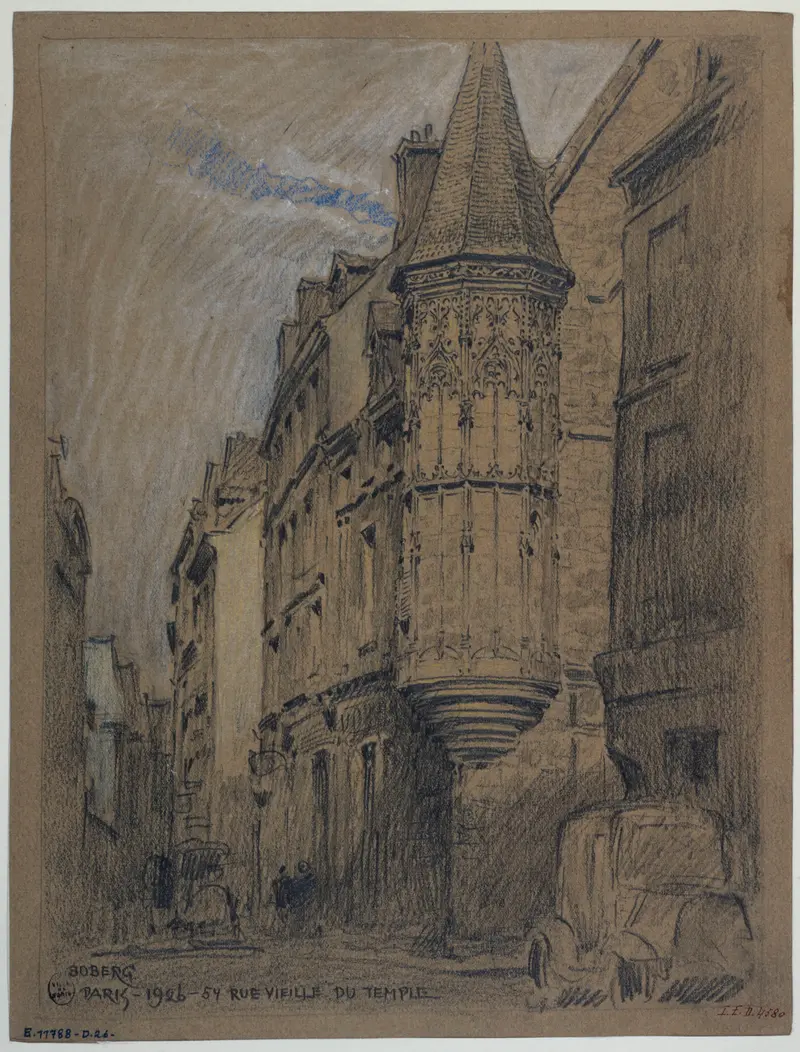 Architecture by Ferdinand Boberg, La maison nº54 rue Vieille-du-Temple, medium unknown