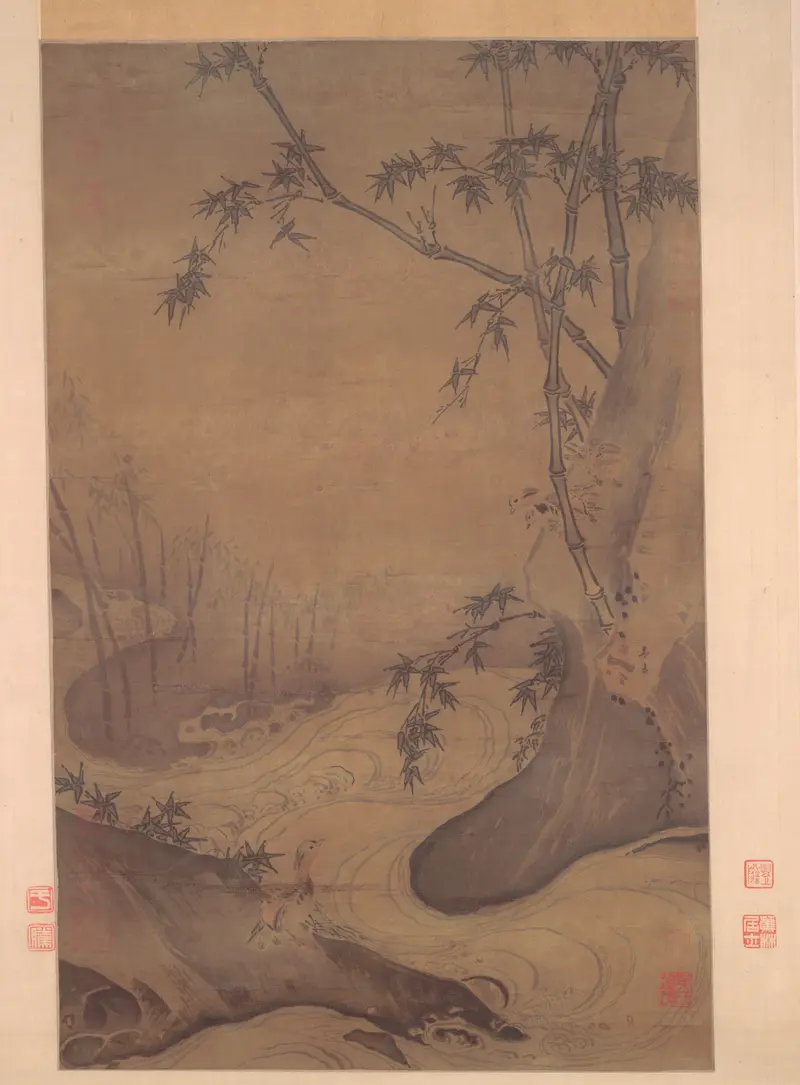 Bamboo and Ducks by a Rushing Stream, Chinese Traditional, Ma Yuan
