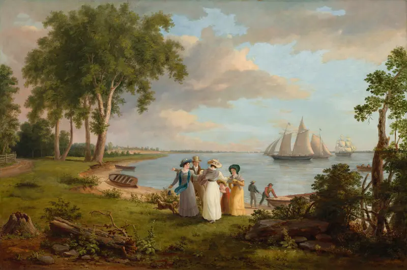 View of the Delaware near Philadelphia, oil on canvas by Thomas Birch