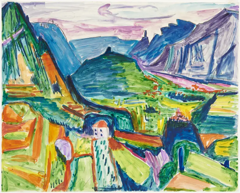 Tessiner Landschaft by Hermann Scherer, modernism landscape