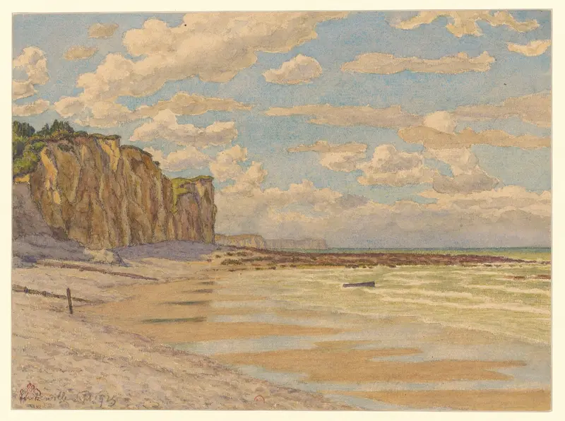 Lithograph by Henri Rivière featuring swirling colors and dynamic forms.