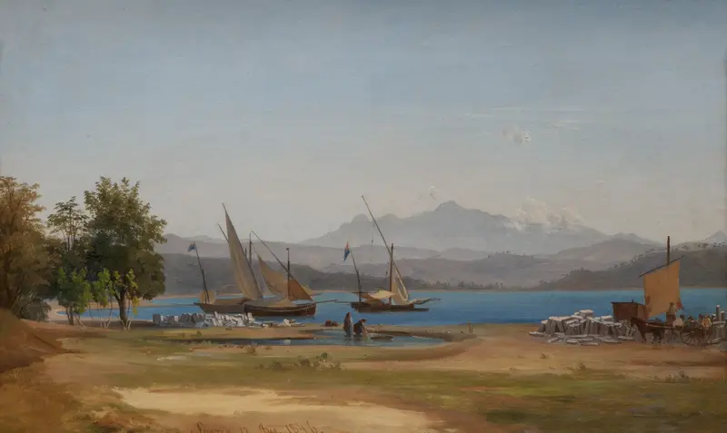 Landscape view from La Spezia, oil painting by Joseph Magnus Stäck