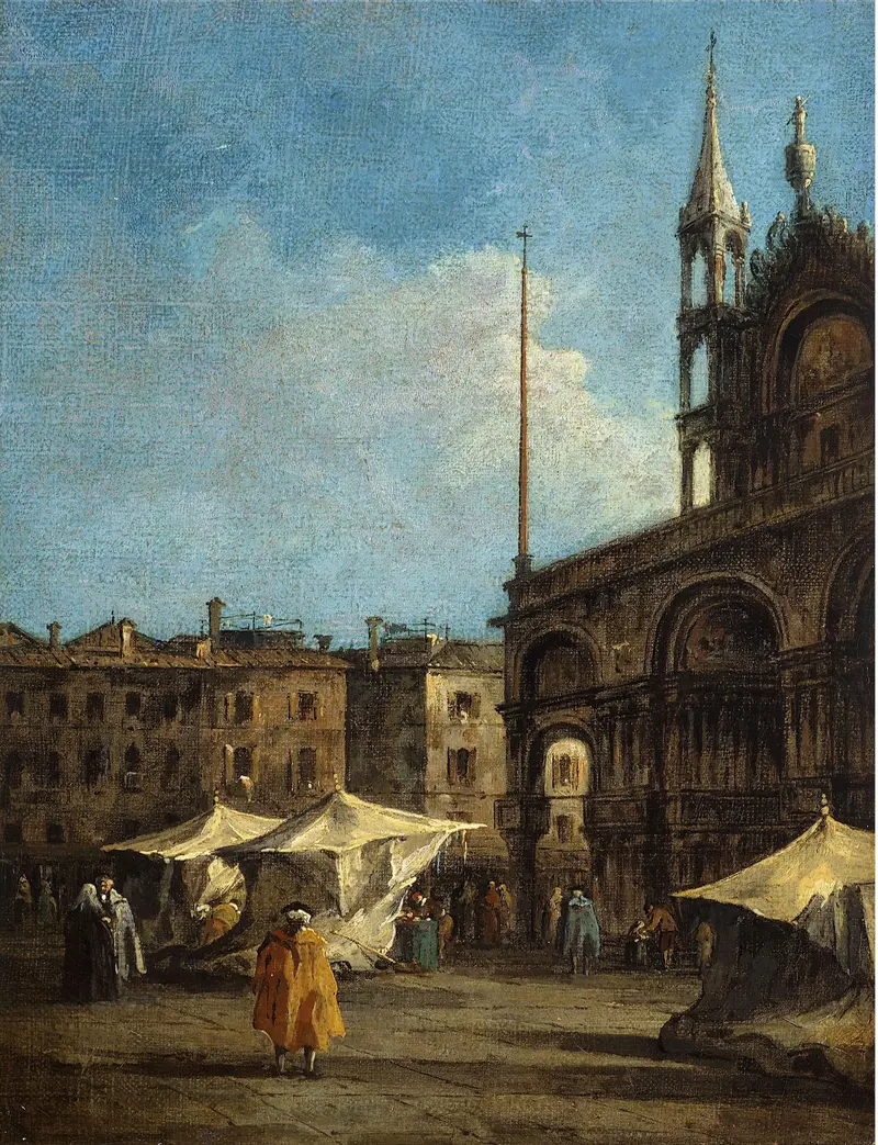 Rococo landscape by Francesco Guardi depicting a canal in Venice