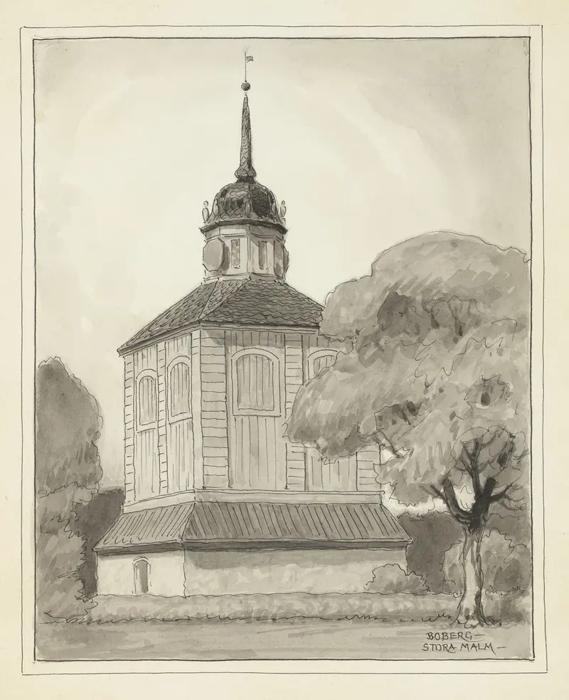 Landscape with hidden emotions in Stora Malm by Ferdinand Boberg, medium unknown.