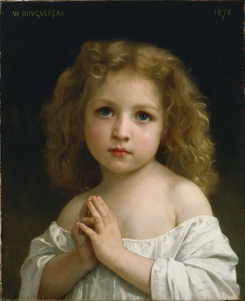 A charming portrait of a little girl by William Bouguereau.