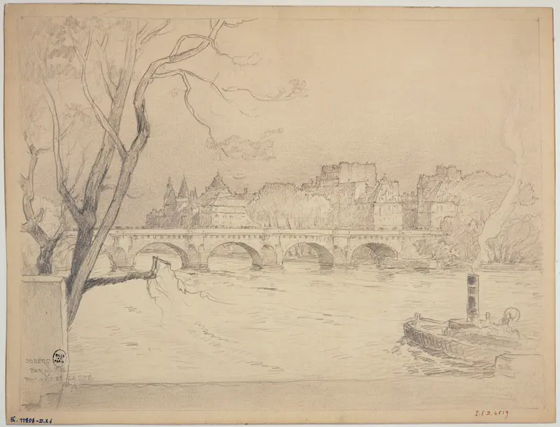 Le Pont-Neuf et la Cité by Ferdinand Boberg, oil on canvas showing the iconic bridge and cityscape.
