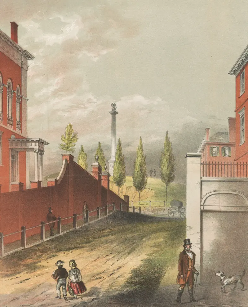 Old Boston. Beacon Hill from Mt. Vernon St. oil painting by John Rubens Smith