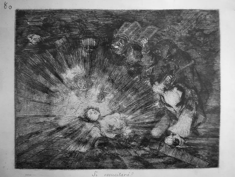Goya's 'Si resucitará-' explores themes of resurrection and faith.