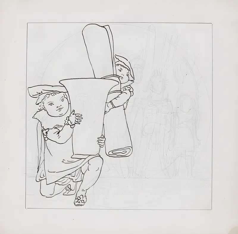 A whimsical depiction of a baby in royal attire by Walter Crane.