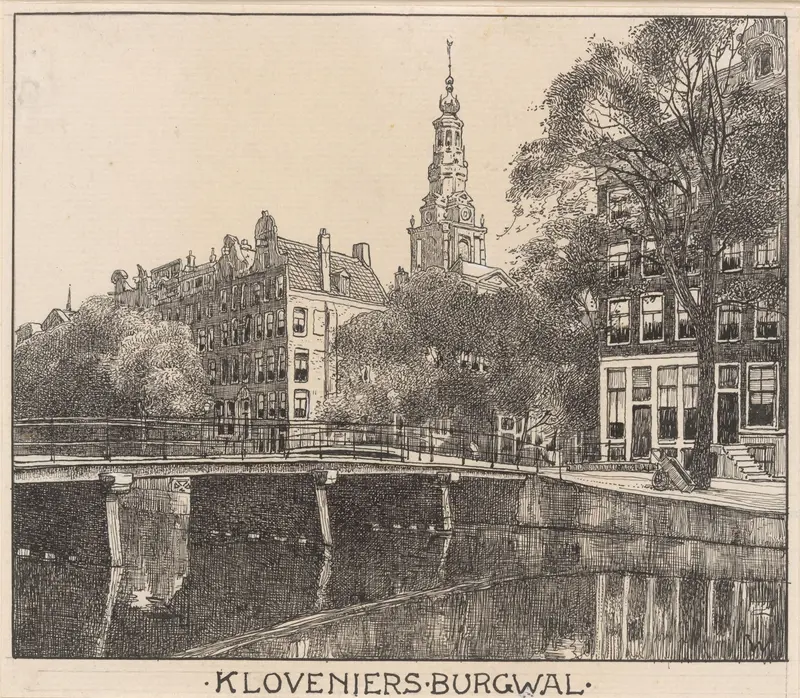 Kloveniers Burgwal te Amsterdam, oil on canvas by Willem Wenckebach