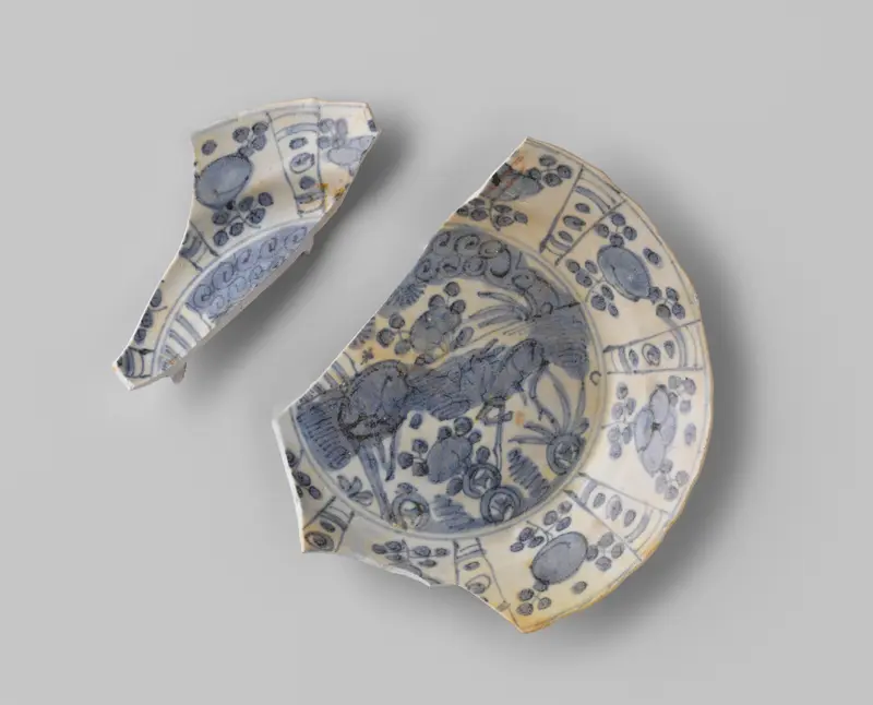 Fragment of ship wood with paint by Unknown Artist