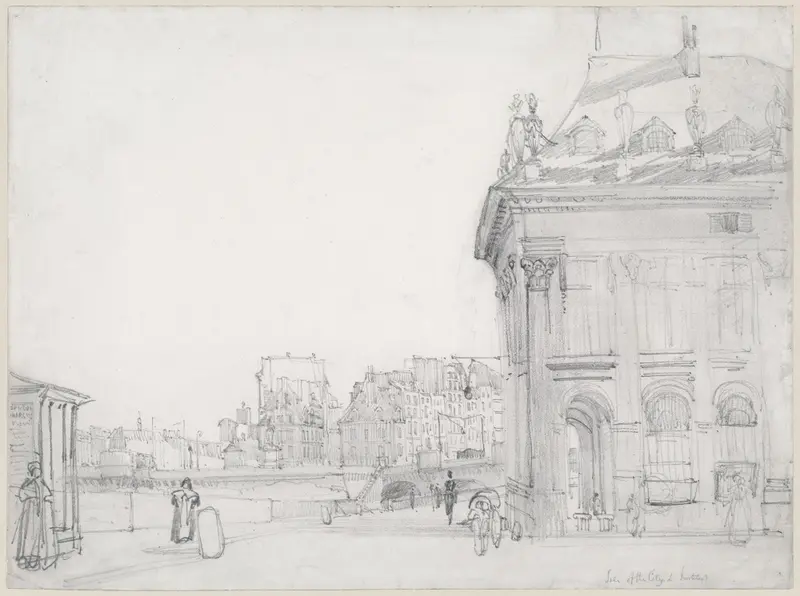 Ile de la Cité from the Institut, Paris by Thomas Shotter Boys, watercolor on paper