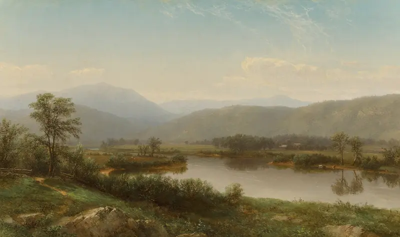 Landscape view of the Housatonic river, oil painting by Homer Dodge Martin