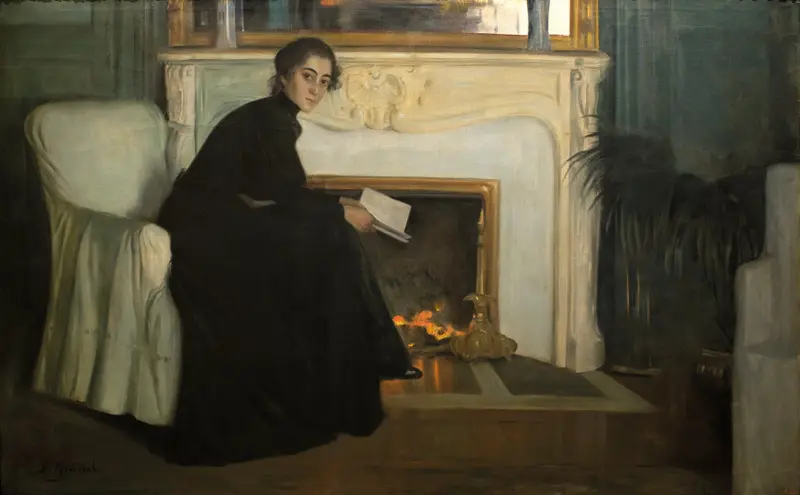 Santiago Rusiñol's 'Romantic Novel' captures a moment of literary reflection.