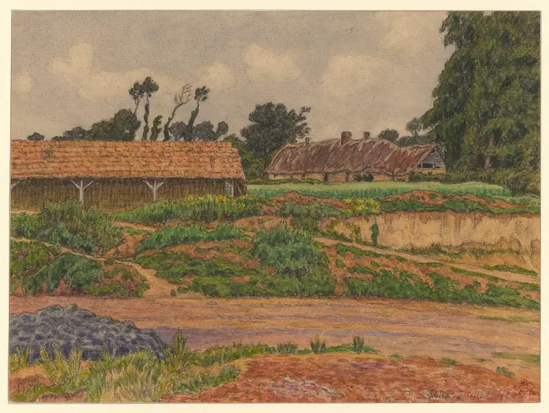 Landscape depicting decay with vibrant hues, oil painting by Henri Rivière