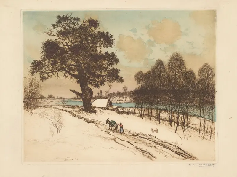 Le vieux chêne by Jean François Raffaëlli, oil painting depicting a majestic oak tree.