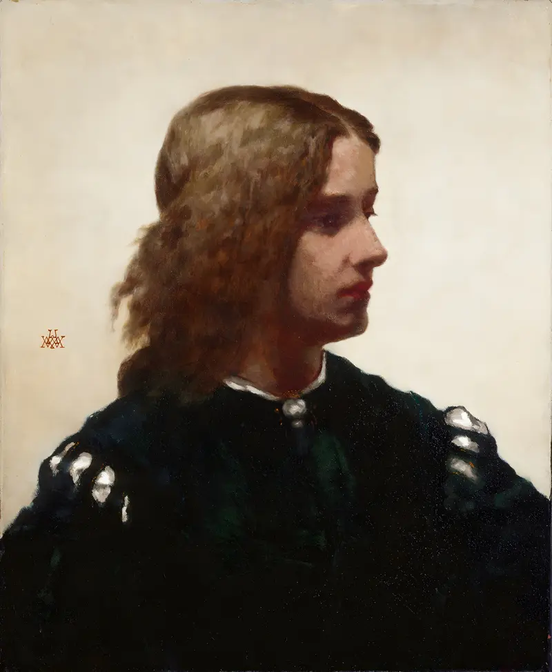 Ideal Head by William Morris Hunt is a striking portrait showcasing the artist's skill in capturing human expression.